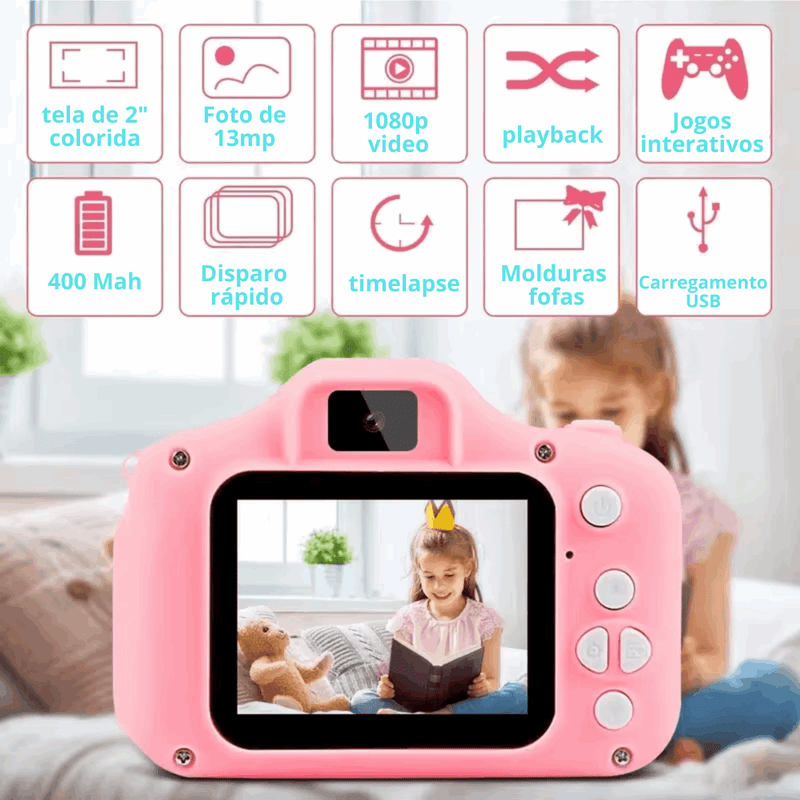 Mini Câmera Fotográfica Click Kids - Divertida Vida