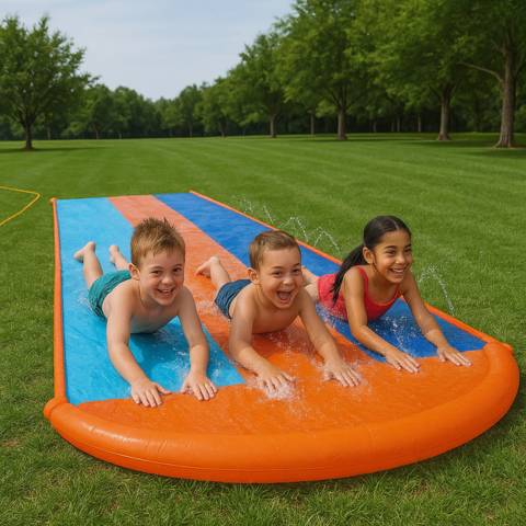 Escorregador de Água Tripla Diversão