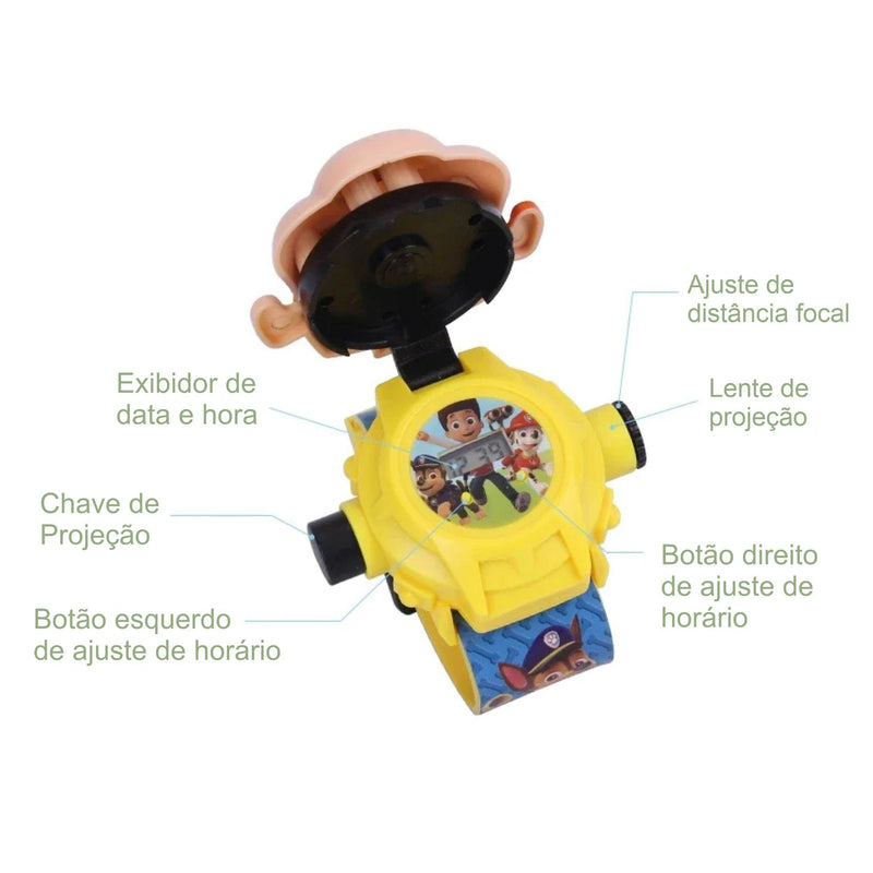 Relógio Patrulha Canina com Projetor - Divertida Vida