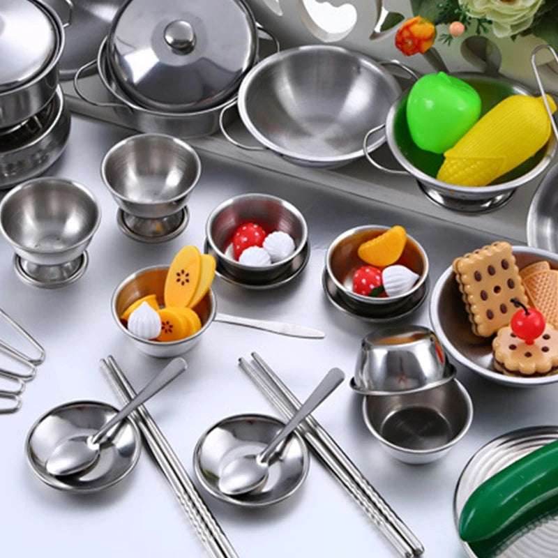 Kit de Cozinha em Inox Mini Chef - Divertida Vida